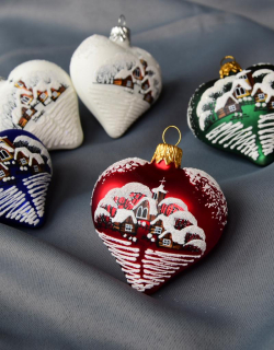 Sada vánočních srdíček VÍSKA 6 ks (více barevných variant)